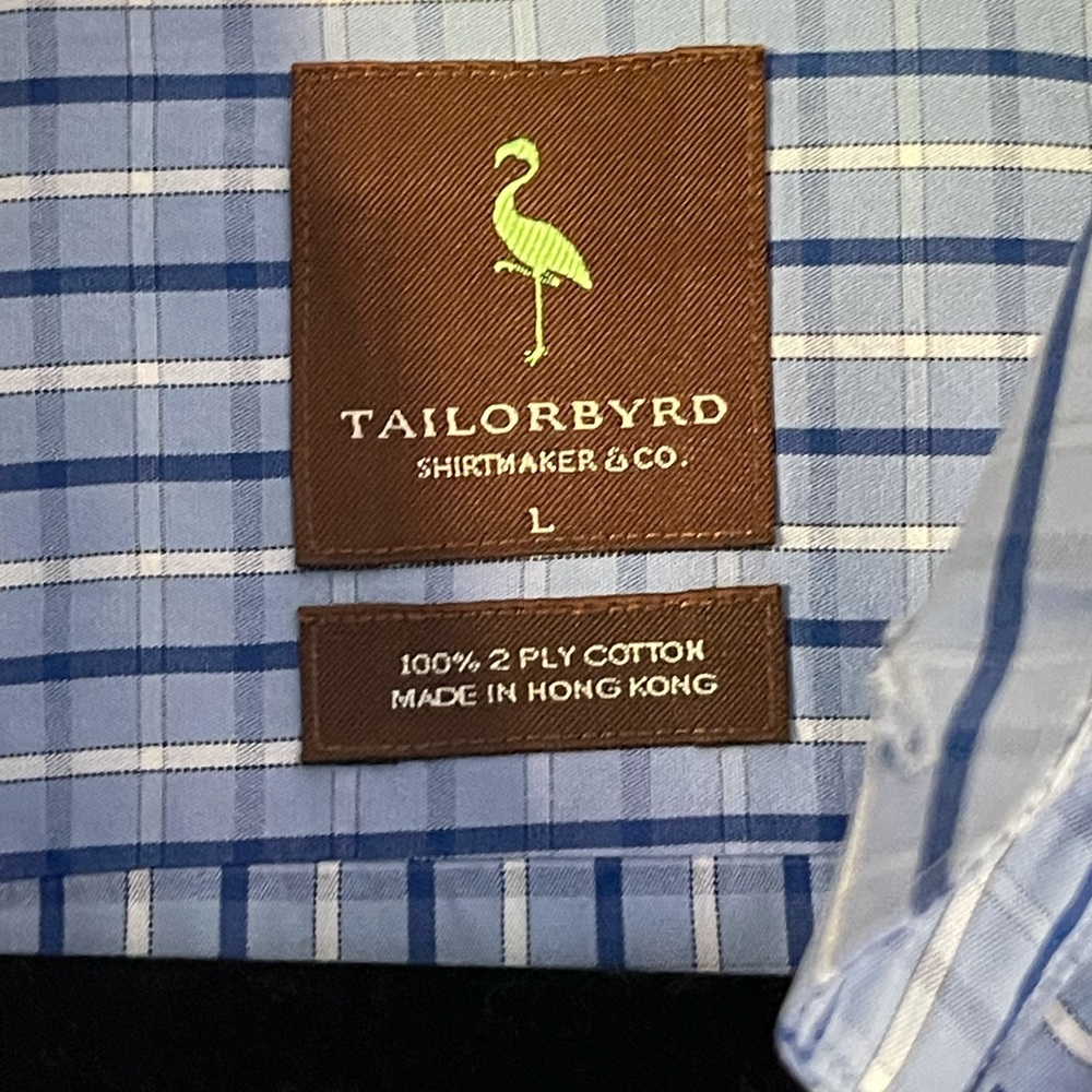 Men’s Tailorbyrd plaid button down casual dress shirt L - Picture 2 of 6
